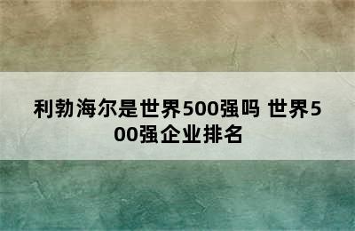 利勃海尔是世界500强吗 世界500强企业排名